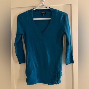 Le Chateau Women's Teal V-Neck Sweater